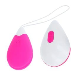 OHMAMA - TEXTURED VIBRATING EGG 10 MODES PINK AND WHITE 2